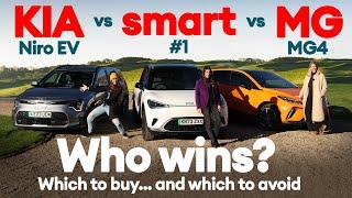 SHOOTOUT: smart #1 vs Kia Niro EV vs MG4. A shock winner? | Electrifying