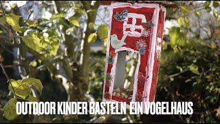 Outdoor Kinder basteln ein Futterhäuschen