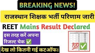 Reet mains result 2023|REET Level 1 Result out|Breaking news