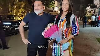 Ravi Jadhav with wife to celebrate Amruta Khanvilkar Birthday 