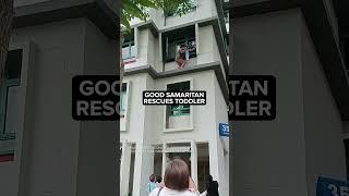 Good Samaritan rescues toddler seen standing on narrow ledge