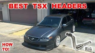 I INSTALLED THE CRAZIEST HEADERS ON MY 04 TSX | COLD START & REVS | DECAT POPS&BANGS