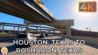 Houston, Texas to Rosharon, Texas on 288 South. An UltraHD 4K Real Time Driving Tour.