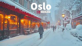 Oslo Norway - Freezing Cold 4K HDR Walking Tour