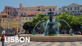 Rossio Square on a Summer Day in Lisbon PORTUGAL