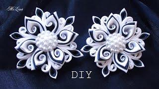 Резинки канзаши, МК / DIY Scrunchy with Kanzashi flowers