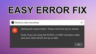 OBS Starting The Output Failed Error [FIXED]