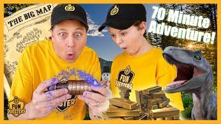 Mystery Treasure Map Challenge Adventure! 70 Minute Movie w/ Raptor Dinosaur, Aaron & LB FunQuesters