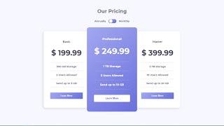 Responsive Pricing Card HTML & CSS