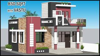 850 SQFT South Facing House Plan With Vastu | Modern Villa Design | Gopal Architecture