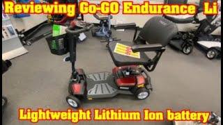 Review of the Pride Mobility Go Go Endurance Li Lithium-Ion powered mobility scooter.