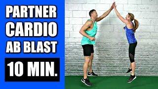 10 MINUTE PARTNER WORKOUT WITH CARDIO ABS EXERCISES | Fat Burning Bodyweight Partner Workout Routine
