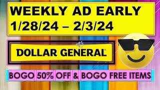 DOLLAR GENERAL WEEKLY AD EARLY 1/28/24  - 2/3/24
