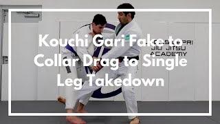 Kouchi Gari Fake to Collar Drag to Single Leg Takedown