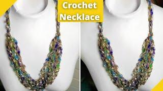 3 MIN Crochet Ladder Yarn Necklace Pattern