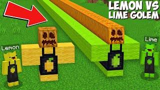 Best SPAWN GOLEM BATTLE LEMON VS LIME GOLEM in Minecraft ! NEW SECRET GOLEM !