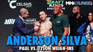 UFC Legend Anderson Silva Appears as Interpreter at Jake Paul vs. Mike Tyson Weigh-ins