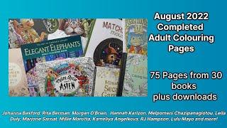 Adult Colouring Books Completed Pages - August 2022