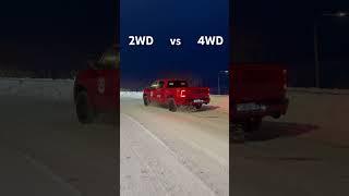 RAM 1500 HEMI on Snow! Testing 2WD vs 4WD. Result and difference is HUGE! #ram #cars #snow #carlife