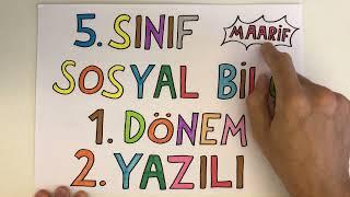 5. Sınıf Sosyal Bilgiler 1. Dönem 2. Yazılı (Maarif modeli)