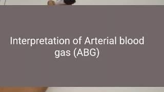 Arterial Blood Gas Interpretation ABG analysis