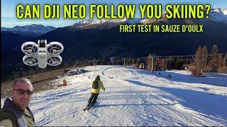 Is the DJI NEO suitable as a drone for following skiers?