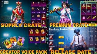 Next Supply Crate Release Date BGMI  Next Premium Crate BGMI  Next Uc Event BGMI  Creator Voice Pack