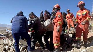 Watch: Powerful Earthquake Strikes Near Tibetan Holy Site | WSJ News