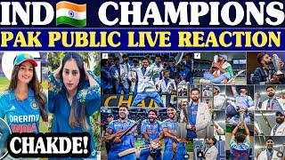 IND WON CHAMPIONS TROPHY | PAK PUBLIC LIVE REACTION | IND BEAT NZ IN FINAL