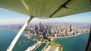 Chicago Skyline From The Air | Cessna 172 | ATC Audio