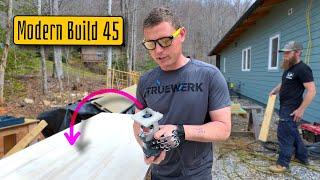 Modern Home Build | 45 | router lessons with jaime & wood counters, grab bars, closet shelving prep