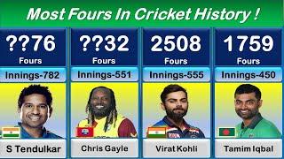 Top 40  Cricketers With Most Fours In Cricket History !! Mm6 Sports