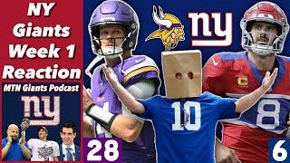 Another Giants Week 1 Embarrassment vs Vikings | Time To Bench Daniel Jones?