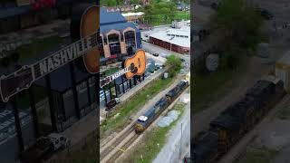 Nashville train cinematic edit #railroad #train #city #skyline #drone #shorts