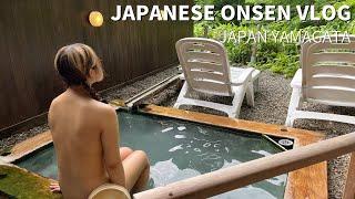 JAPANESE ONSEN VLOG| Hot springs in the forest with sunlight pouring through the trees| Yamagata