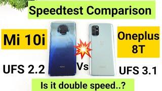 Mi 10i vs oneplus 8t ufs speedtest comparison ufs 3.1vs ufs2.2