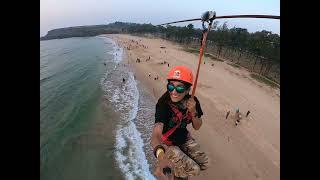 India’s 1st coastal ZIPLINE/ Maharashtra’s longest ZIPLINE in devgad by flying Konkan/go pro