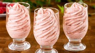 Creamy strawberry dessert in 5 minutes! And lemon dessert! Without GELATIN! Everyone is look