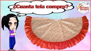 Cuanta tela comproCuanta tela necesito para una falda circular con elástico en la cintura y volados