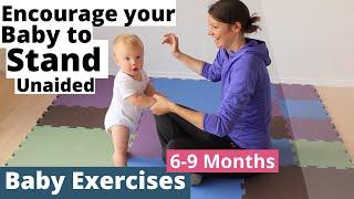 Teach Baby to Stand ️ Baby Exercises  9-12 Months  Baby Activities, Baby Development