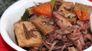 STIR FRY SQUID WITH OYSTER SAUCE || SQUID IN OYSTER SAUCE WITH TOFU