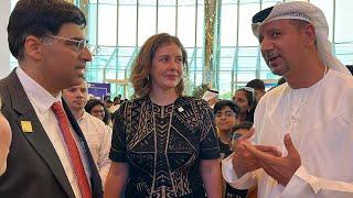 Why did Vishy Anand visit Abu Dhabi?