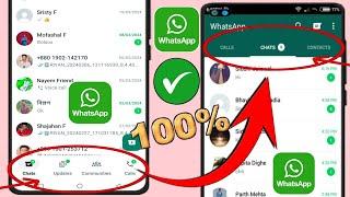 Как изменить нижнюю панель навигации WhatsApp 2024 |  Удалить панель навигации WhatsApp снизу вверх