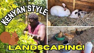 random house updates/trimming shrubs Kenyan style/Marilyn & Elvis Aluzimbi Volg