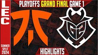 FNC vs G2 Highlights Game 1 | GRAND FINAL LEC Playoffs Summer 2024 | Fnatic vs G2 Esports G1
