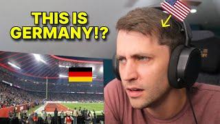 American reacts to Germans watching American Football singing "Take Me Home, Country Roads"