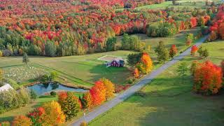 枫叶之国加拿大的秋天，五彩斑斓的童话世界Incredible view of autumn in Canada，Sutton Town