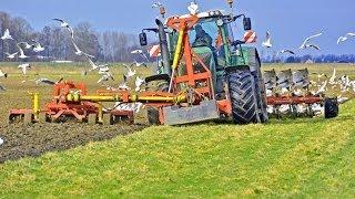 Ploughing and soil preparation in one pass with a Fendt 936 Vario with Kverneland 7 furrow LO 100