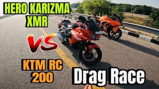 HERO KARIZMA XMR VS KTM RC 200 DRAG RACE ADITYA PUNDIR