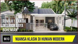 Biaya Bangun Terjangkau?! Rumah Satu Lantai di Lahan 9x13 - Gaya Bohemian Yang Paling Hemat